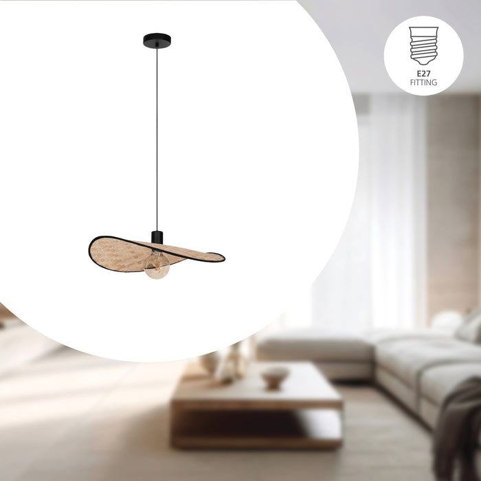 EGLO Marywell Hanglamp - E27 - Hout - Zwart|Bruin