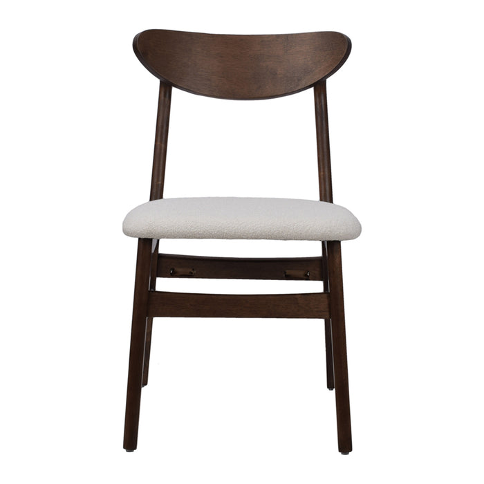 by fonQ Meyra Eetkamerstoel - Walnoot - Crème