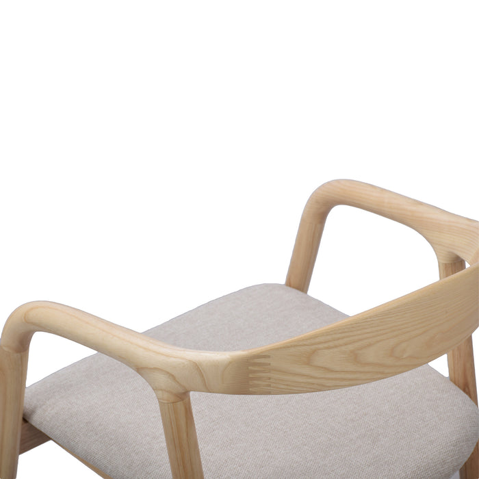 by fonQ Brune Eetkamerstoel - Eiken - Greige