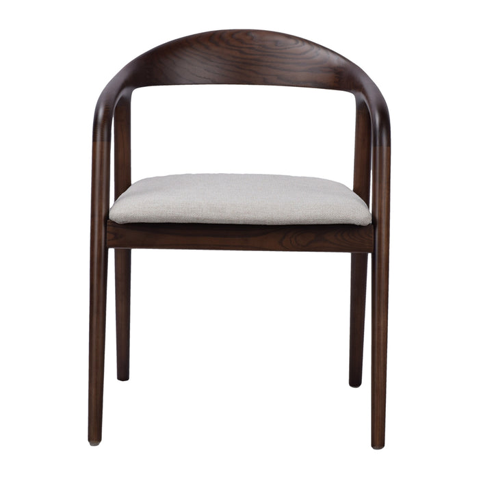 by fonQ Brune Eetkamerstoel - Walnoot - Greige