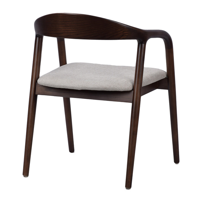 by fonQ Brune Eetkamerstoel - Walnoot - Greige