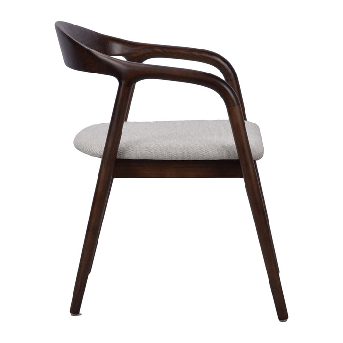 by fonQ Brune Eetkamerstoel - Walnoot - Greige