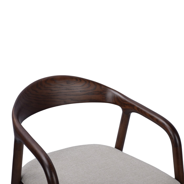 by fonQ Brune Eetkamerstoel - Walnoot - Greige