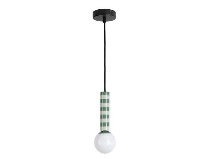 Leitmotiv - Hanglamp Rayado - Jungle green & grayed jade