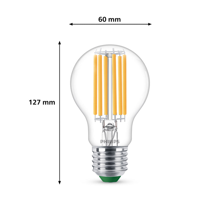 Philips Ultra Efficient LED lamp Transparant - 75 W - E27 - Warmwit licht
