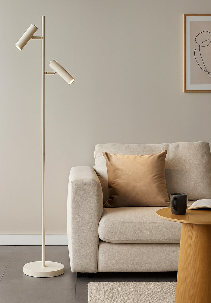 Freelight Vloerlamp Undici Beige Crème 2 Lichts excl. Mini GU10