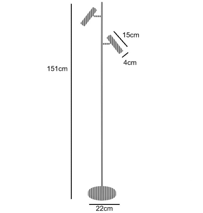 Freelight Vloerlamp Undici Beige Crème 2 Lichts excl. Mini GU10