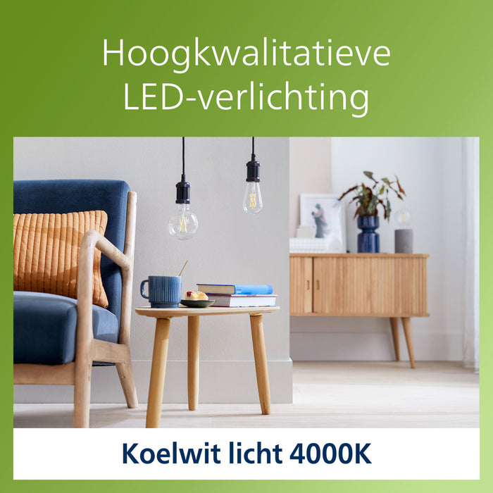 Philips Ultra Efficient LED lamp Globe Transparant - 60 W - E27 - Koelwit licht