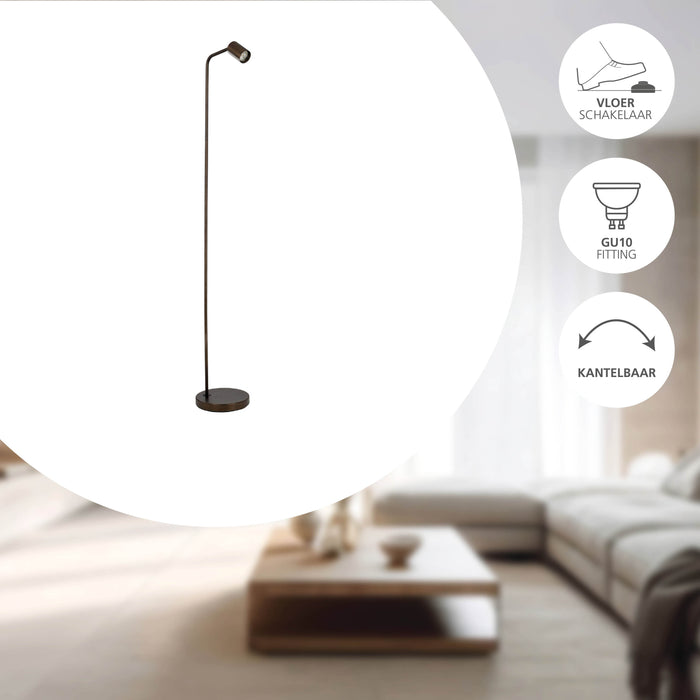 EGLO Rigomagno Vloerlamp - GU10 - H 151 cm - Staal - Brons