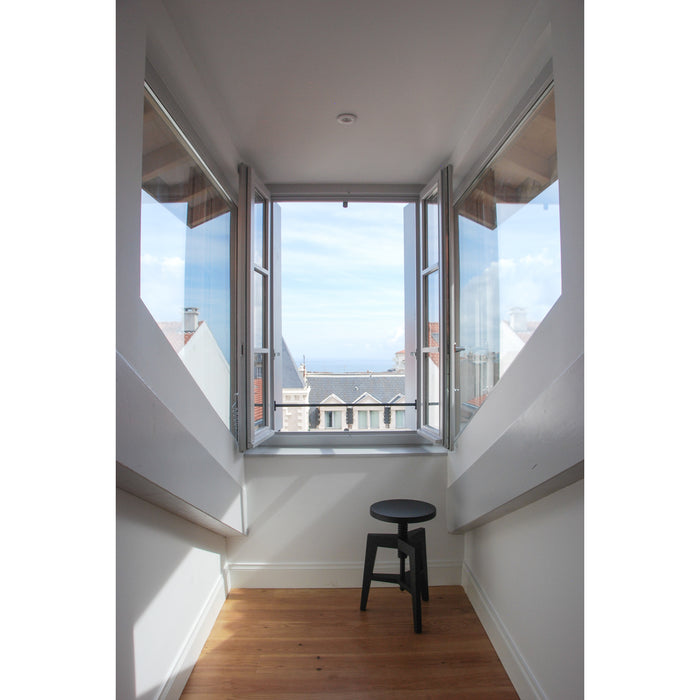 MINT Furniture Kruk SCREW BENCH S 38 × 38 × 45 (59) cm, Zwart