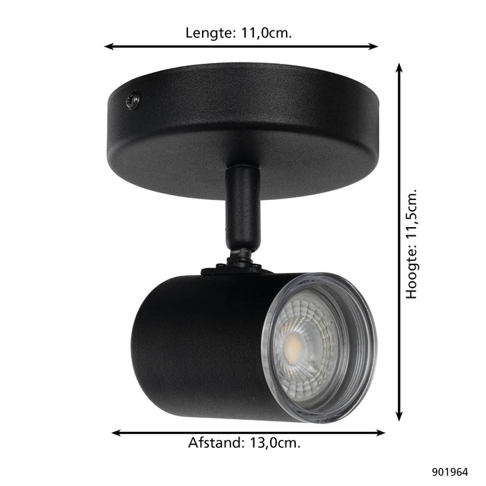 EGLO Consuma 1 Spot - GU10 - 11 cm - Zwart