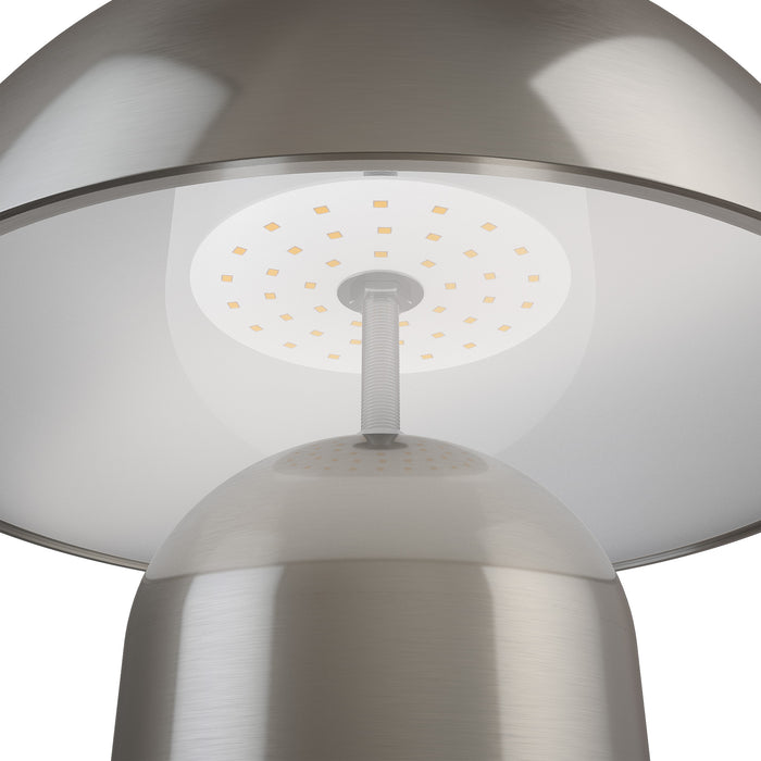 tectake® Kleine retro-tafellamp Kade, dimbaar - Mat Nikkel