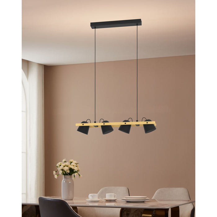 EGLO connect.z Hornwood-Z Hanglamp - 78 cm - Zwart|Bruin - RGB