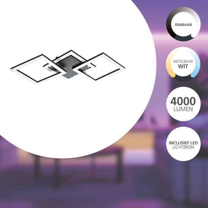 EGLO connect.z Paranday-Z Smart Plafondlamp - 65 cm - Zwart|Wit