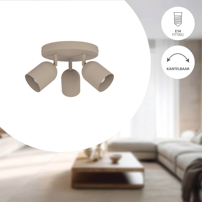 EGLO Tilston Spot - E14 - Ø 25 cm - Zandkleur - Kantelbaar