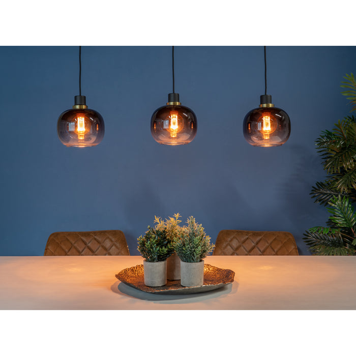 EGLO Oilella Hanglamp - E27 - 95 cm - Smoke glas - Zwart