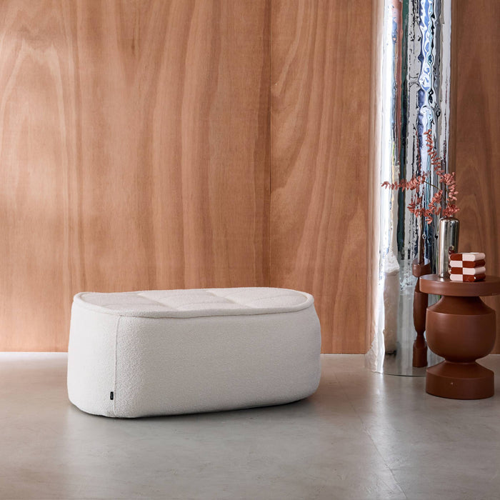 sweeek - Poef, voetenbank voor Boni fauteuil bouclé stof 1 zitplaats