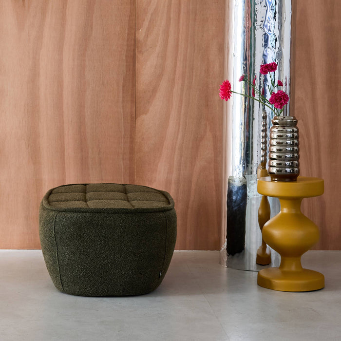 sweeek - Poef, voetenbank voor Boni fauteuil bouclé stof 1 zitplaats