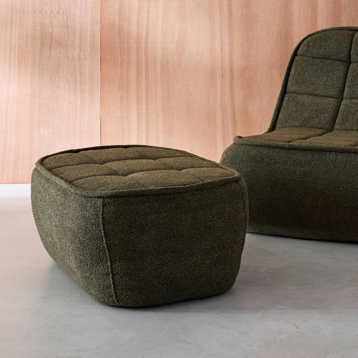 sweeek - Poef, voetenbank voor Boni fauteuil bouclé stof 1 zitplaats