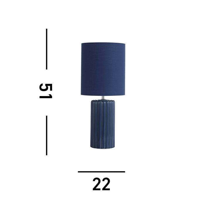 Searchlight Groove Tafellamp - Navy Blue