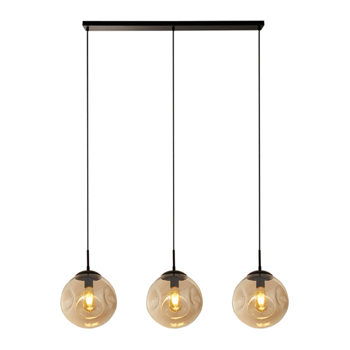 Searchlight Punch Hanglamp 3-lichts - Zwart / Champagne