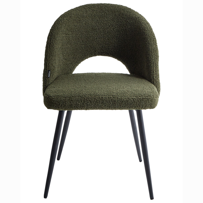 Beliani - ONAGA - Eetkamerstoel set van 2 - Donkergroen - Bouclé