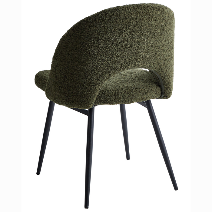 Beliani - ONAGA - Eetkamerstoel set van 2 - Donkergroen - Bouclé