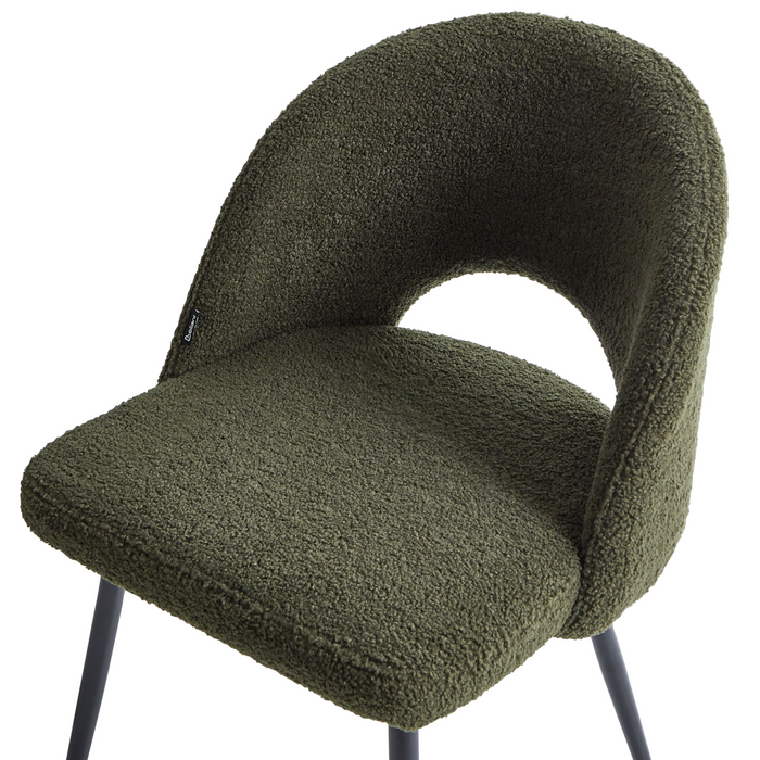 Beliani - ONAGA - Eetkamerstoel set van 2 - Donkergroen - Bouclé