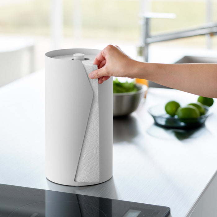 Yamazaki Tower Keukenrolhouder rond - Wit