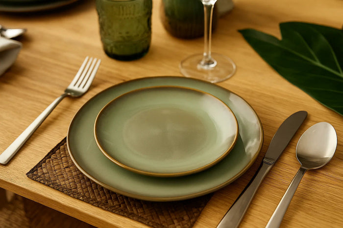 Cookinglife Ontbijtborden | Dessertborden Sabi Groen ø 21 cm - 6 Stuks