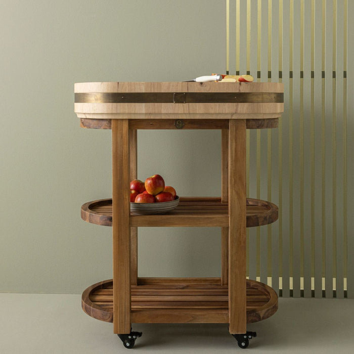 Calicosy - Ovale slagersblok op wieltjes SALERS - H90 cm