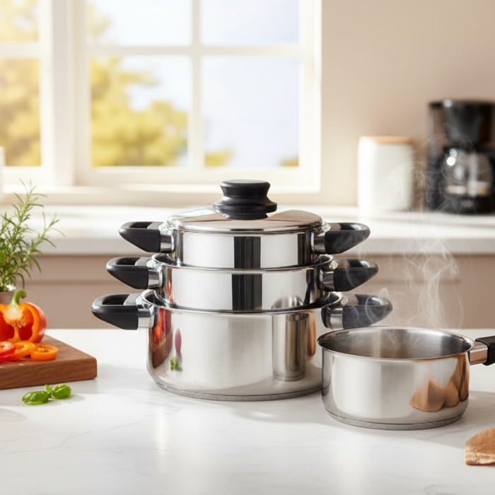 Cookinglife Pannenset RVS | Zwart 4-Delig