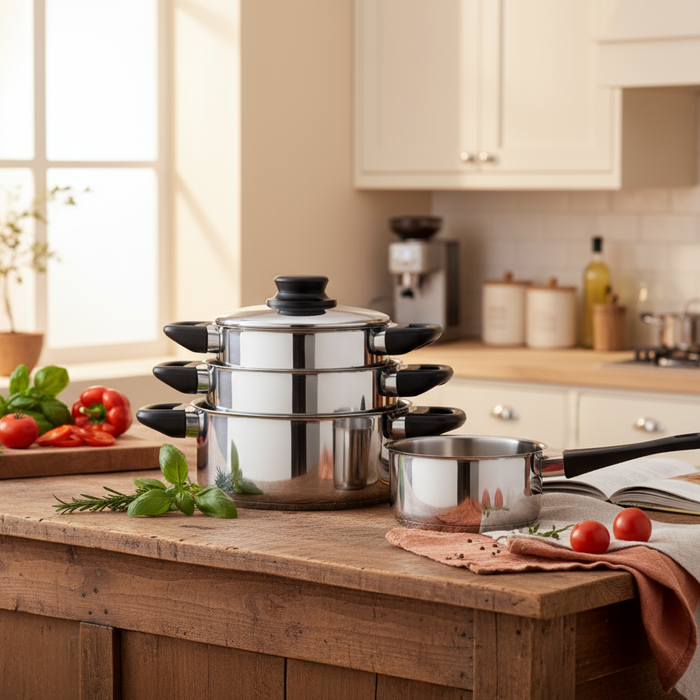 Cookinglife Pannenset RVS | Zwart 4-Delig