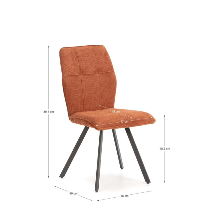 Calicosy - MERY Set van 4 stoelen in stof - H48 cm