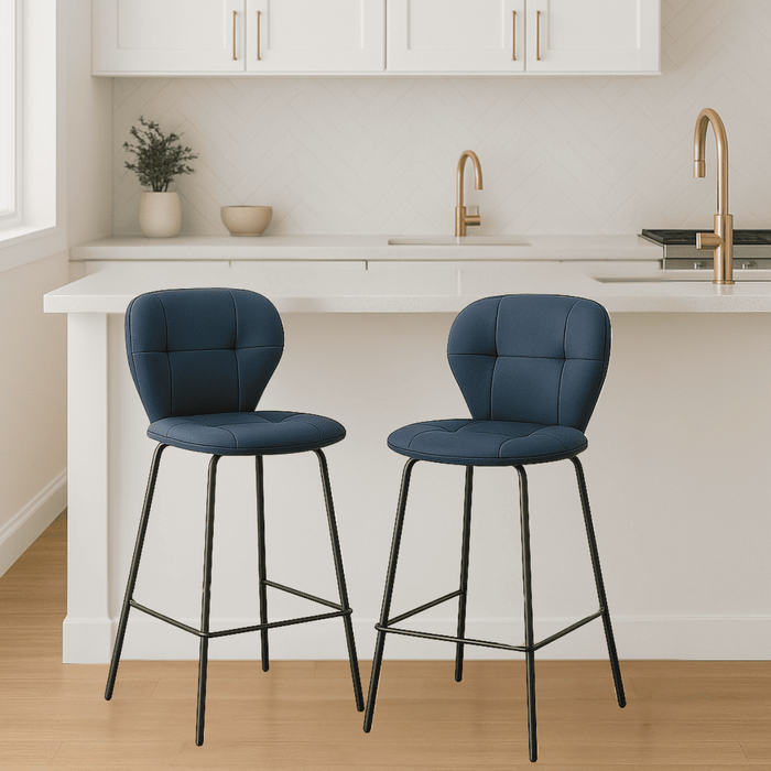 Calicosy - Set 2 barkrukken MAURA - H67 cm - Zwart metaal