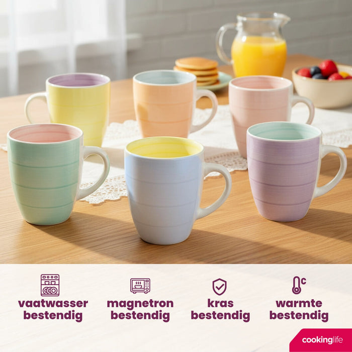 Cookinglife Mokken Pastel Harmony 340 ml - 6 Stuks