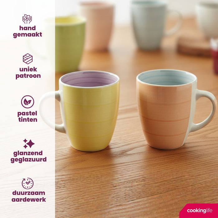 Cookinglife Mokken Pastel Harmony 340 ml - 6 Stuks