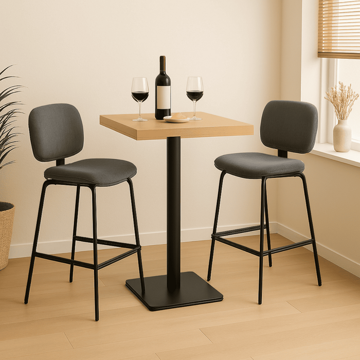 Calicosy - Set van 2 krukken in ribfluweel ARUS - H65 cm - Zwart