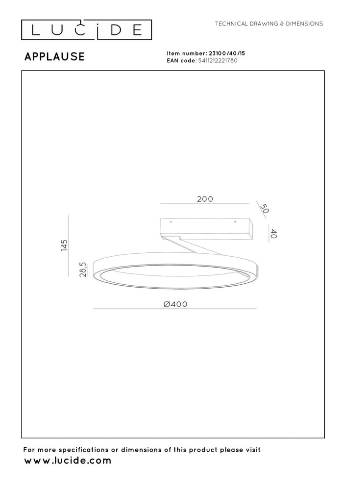 Lucide Premium APPLAUSE Plafonnière - Grijs ijzer