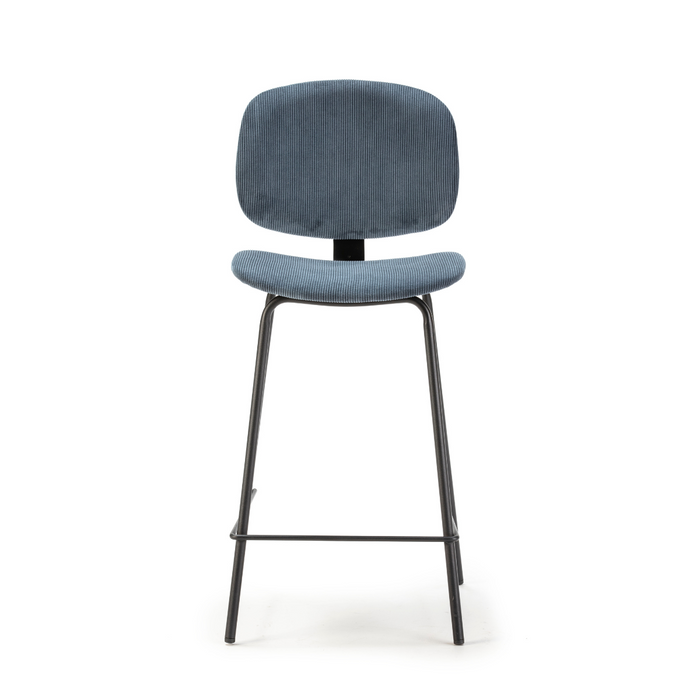 Calicosy - Set van 2 krukken in ribfluweel ARUS - H65 cm - Blauw