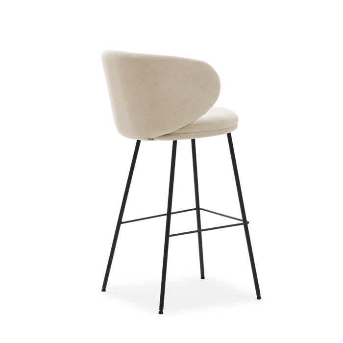 Calicosy - Set van 2 krukken in stof met zwarte RUSH - H65 cm