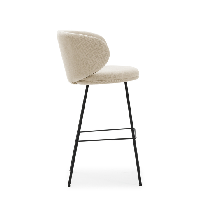 Calicosy - Set van 2 krukken in stof met zwarte RUSH - H65 cm