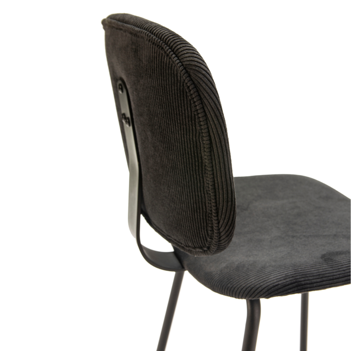 Calicosy - Set van 2 krukken in ribfluweel ARUS - H65 cm - Zwart