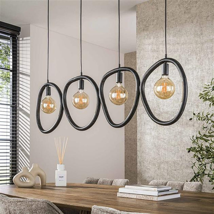 Hoyz Collection - Hanglamp Pebble 4 Lichts - Artic Zwart