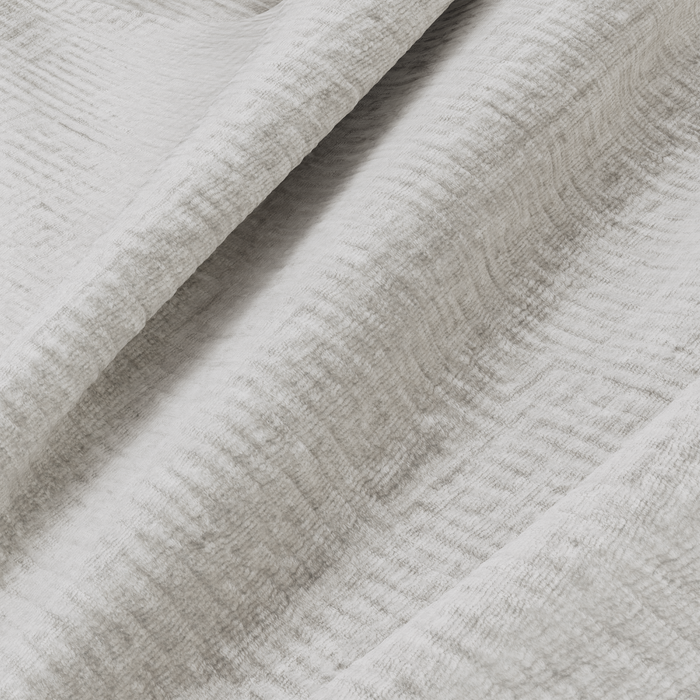 Linker 5-zitsbank in crèmekleurig fluweel met patroon, 310 cm