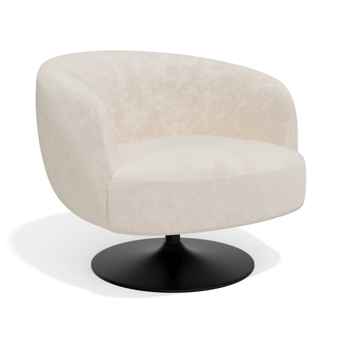 Crème chenille fluwelen draaifauteuil
