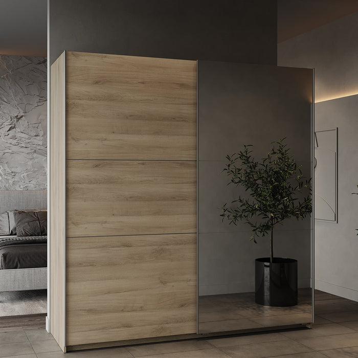 Calicosy - Kast met 2 schuifdeuren en spiegel Ghost - H203 cm -