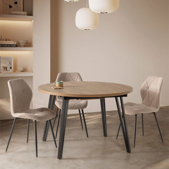 Calicosy - Uitschuifbare ronde tafel L120 cm - CLEO - Licht hout