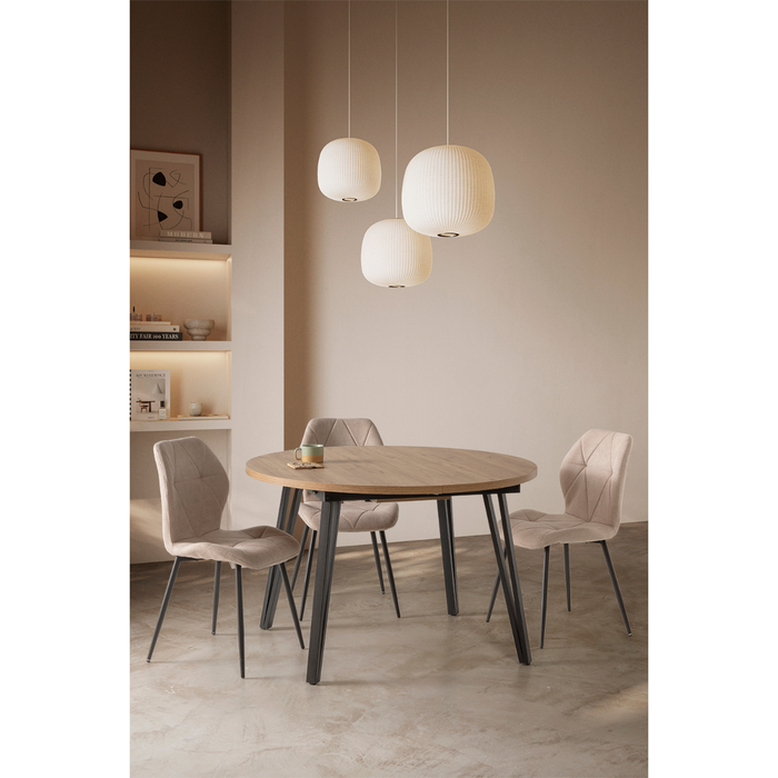 Calicosy - Uitschuifbare ronde tafel L120 cm - CLEO - Licht hout