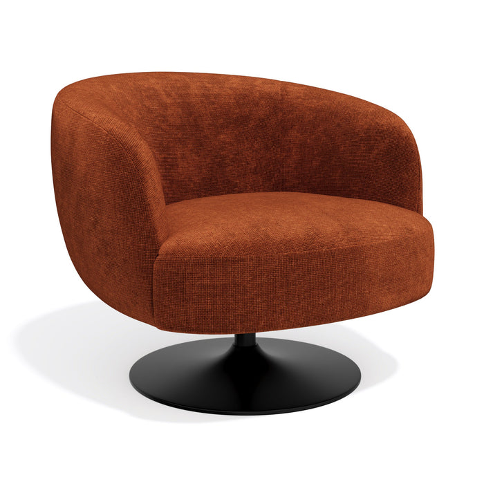 Terracotta chenille fluwelen draaifauteuil